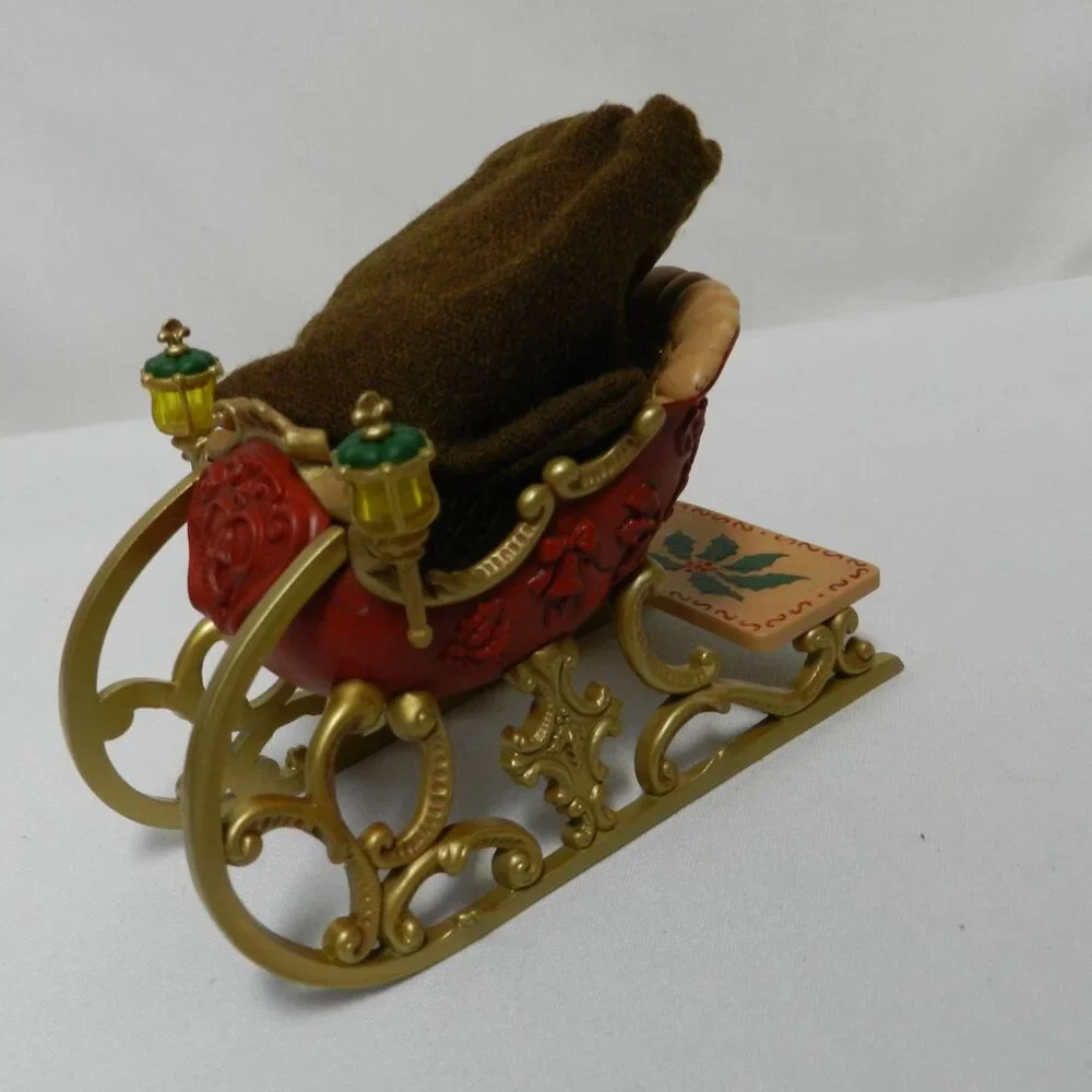 Hallmark Santa's Sleigh w/ Gift Bag Christmas Ornament Vintage 2001 Holidays Box